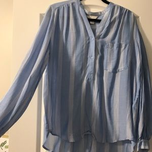 Blue class half button up blouse (BOGO FREE:Seepg)